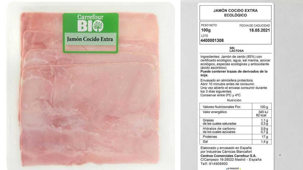 Ekstra kokt skinke, fra Carrefour Bio